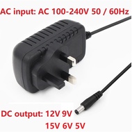 UK Plug AC To DC Power Adapter 5V 6V 9V 12V 15V 18V 24V AC Power Supply Transformer Adapter Converte