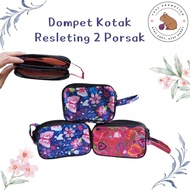 2-Layer Zipper Box Wallet Coin Purse Gold Wallet/