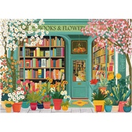 Book Puzzle 1,000 Pieces, Spring Flower Bookstore Adult Puzzle, Flowering Bookshelf Puzzle As Home D