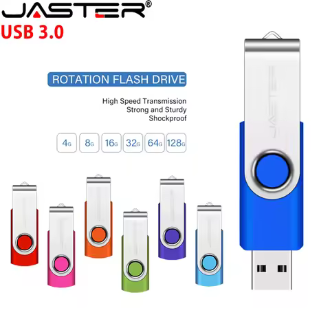 JASTER USB3.0 Business Gift Pendrive 128GB Rotatable Memory Stick 64GB High Speed USB 3.0 Flash Driv