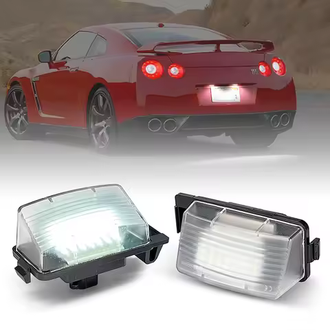 2Pcs LED Number License Plate Light For Nissan 350Z 370Z Cube Sentra GT-R Leaf Versa Pulsar Livina I