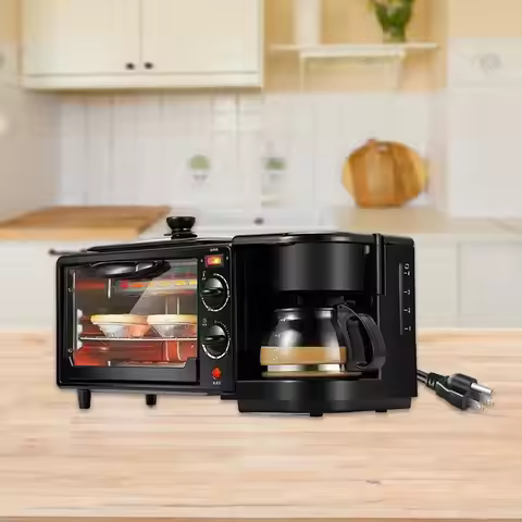 3 in 1 Breakfast Center Station Oven Breakfast Maker Portable Small Kitchen Appliances with Coffee M