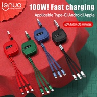 Lenuo 3in1 Fast USB Lightning Cable Retractable Portable Micro USB Type C Charger Lightning Cable For Xiaomi