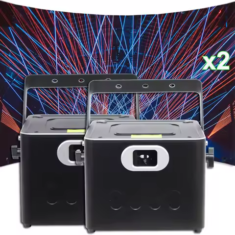 2Pcs/Lot 8W RGB Stage Disco Light Holiday Christmas Animation Projector Laser Beam Scans DMX Dance B