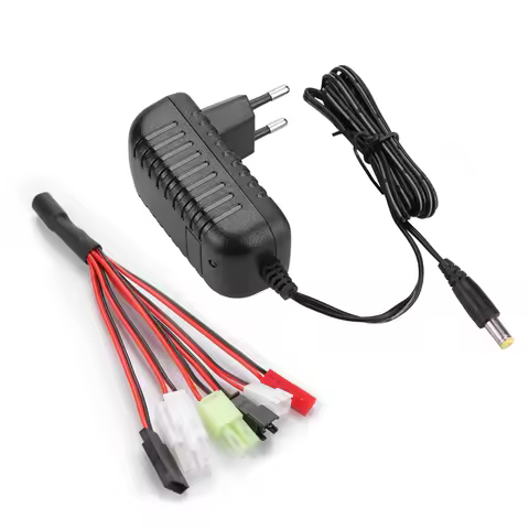 Nimh Nicd Charger RC Charger Adapter With 6 Connectors Tamiya/MiniTamiya/SM 2P/JST/HuanQi/FUTABA For