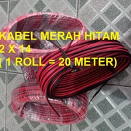 1 roll 20 Meter Kabel NYZ Merah Hitam Serabut 2 X 14 Kabel Serabut Merah Hitam 1 roll