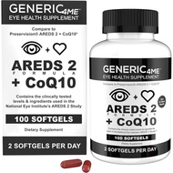 AREDS 2 Soft Capsules, 100mg Coenzyme Q10, for Heart Health, 500mg Vitamin C, 400IU Vitamin E, 10mg 