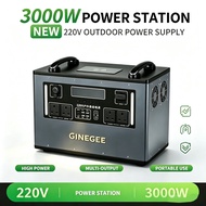 (1 Year Warranty) GINEGEE 3000W 5500WH 1500000MAH Pure Sine Portable Power Station 220V suitable cam