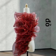 Vải Ogeen Organza Hoa Viền Lưng Váy Biển Biển Động Mềm Mại Vải Trang Trí Thiết Kế Vải Trang Trí Vải