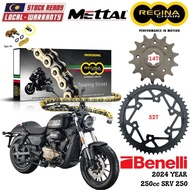 BENELLI 250cc SRV250 2024+ Full Set Regina TOURING STREET Chain 525 ZRT Mettal Sprocket Sets