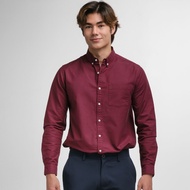 era-won เสื้อเชิ้ต คอปก แขนยาว Oxford Shirt Signature  สี Maroon