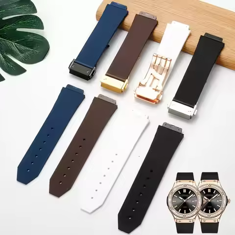 Watch Band for HUBLOT BIG BANG Silicone Waterproof Women Watch Strap Chain Watch Accessories 20-13mm