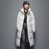 Ready Stock Unisex Winter White Duck Down Coat Long Down Jacket Over-the-Knee Mid-Length Thickened C