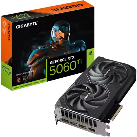 GeForce RTX 5060 Ti WINDFORCE OC 16GB GDDR7 128-bit PCIe 5.0 Gaming Graphics Card with DisplayPort H