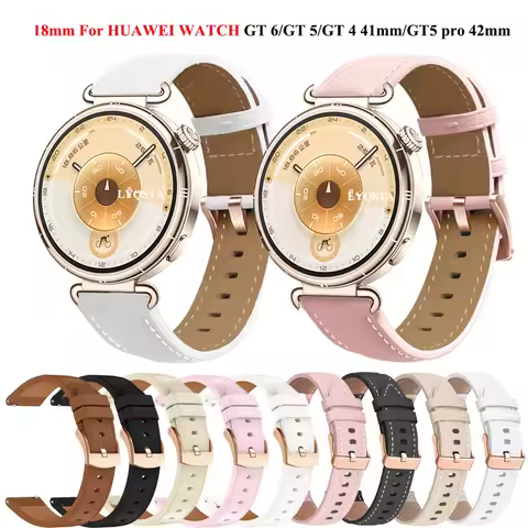 18mm Women's Breathable Strap for Huawei Watch GT 6 GT6 41mm GT5 pro 42mm Replacement Wristband For 