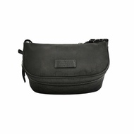 Gucci牛皮尼龍布純色雙G老花皮標字母Logo腰包胸包