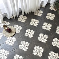 Retro small tiles 200x200 cafe B&B bathroom non-slip tiles balcony caramel color floor tiles kitchen