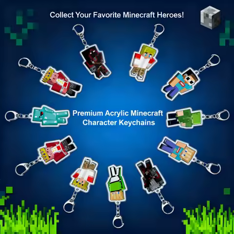 Minecraft Acrylic Keychain Pendant Sandbox Game Merchandise DIY Drop Shipping Cross Border Ready Sto