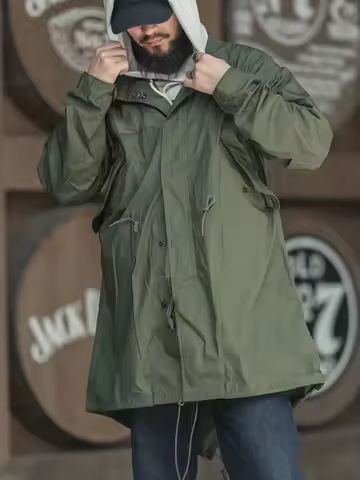Rugged Bronson M-65 Fishtail Parka Shell Outdoor Water-Resistant Long Jacket Men