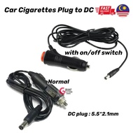 Car Cigarettes Lighter Plug to DC supply 12v - 24v 2A Cable 1.5m DC12V DC24V
