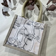 歲末出清 巧小麻布袋 小款 便當袋 購物袋 內裡 手提 紙藝拼貼 蝶