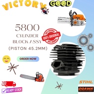 Heavy Duty Cylinder Block Piston Chainsaw  5800 58cc  45.2MM Ogawa Still 8800 461 Spare Part