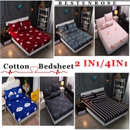 Cadar Bedsheet premium quality Single 2 in 1 Queen 4 in 1 Fitted 120x200/150x200/180x200 feet Bed Sh