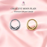 Piercingroom by Jay Crescent Moon Plain Titanium G23 Clicker Lock Ring G23 Medical Grade
