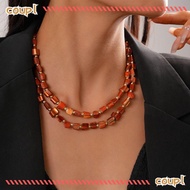 COUPL Beaded Necklace, Exaggerate Double-layer Colorful Necklace, Fashion Elegant Irregular Jewelry 