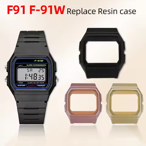 F91 Watch Case Accessories Mod kit For Casio F-91WM F-91WS F91W Replacement Case Resin Silicone Beze