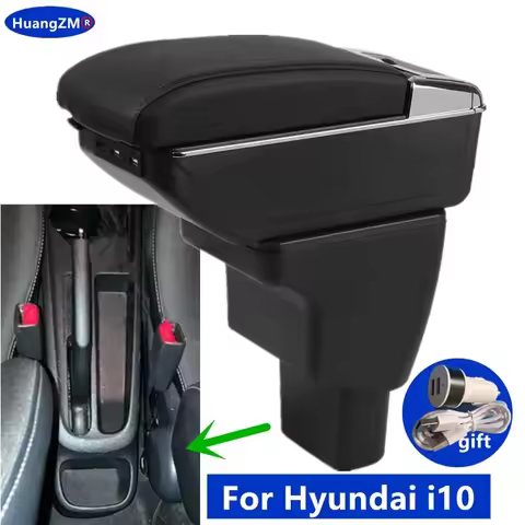 For Hyundai I10 Interior details Retrofit parts Central Storage box Car Armrest box For Hyundai I10 
