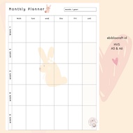 Loose Leaf | Monthly Planner Binder Contents | 20 holes | 20 Holes | 6 Holes | 6 Holes - Rabbit (A5 