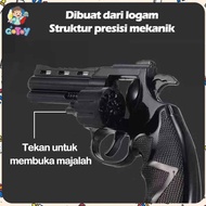 pistol mainan jadul dompis doblis peluru petasan bahan full metal toy gun - hitam
