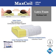 MaxCoil Aqua Latex Contour Pillow Available in Medium Soft/ Medium Firm