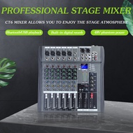 PERALATAN Ct Professional Audio mixer 6/8/12 Channels Built-In Echo Effect mixer Support Bluetooth/USB/PC/MP3 Playback Support For Indoor Use KTV Singing Equipment Outdoor Show