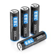 EBL 4 Pack 3000mAh 1.5V Lithium AA Batteries - High Performance Non-Rechargeable Constant Volt Doubl