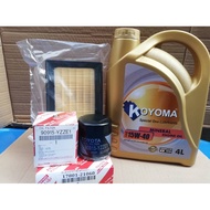 TOYOTA PRIUS C 2012year NHP10 OIL FILTER + AIR FILTER + KOYOMA 15W40 MINERAL ENGINE OIL
