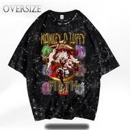 One PIECE T-SHIRT OVERSIZE VINTAGE LUFFY T-SHIRT (STONE WASH) ONE PICEECE LUFFY T-SHIRT