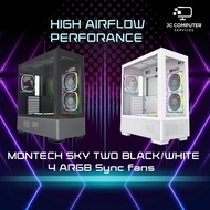 MONTECH SKY TWO BLACK WHITE 4 ARGB Sync fans PC Computer Case Chassis