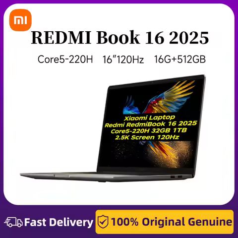 Xiaomi Laptop Redmi RedmiBook 16 2025 Intel Core Core5-220H Processor 16GB/32GB 512GB/1T/2TB 2.5K Sc
