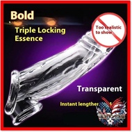 Reusable Condom Silicone Sleeve Condom Extend Long Lasting Tahan lama Adult Toys