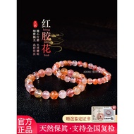 Natural Ice Seed Red Glue Flower Crystal Bracelet Red Ghost Crystal Bracelet Red Glue Flower Cornuco