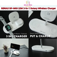 REMAX RP-W69 ROTARY 22W 3 IN 1 WIRELESS CHARGER - WHITE