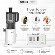Senus Slow Juicer PRO 220W - Pengekstrak buah 95% tanpa ampas mudah dibersihkan