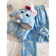 Hamachi 2025 Winter Flannel Fleece Pajama Set for Women