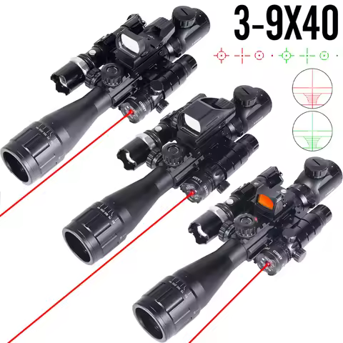 3-9X40AOEG Red Green Laser Dot with HD103/HD101/RM Red Dot Reticle Reflex Illumination Hunting Scope