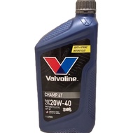 Valvoline 4T Champ 20W40 (1L) - Motor Engine Oil/Minyak Hitam Ex5 Lc135 Rxz Y15zr Rs150 125zr Wave K
