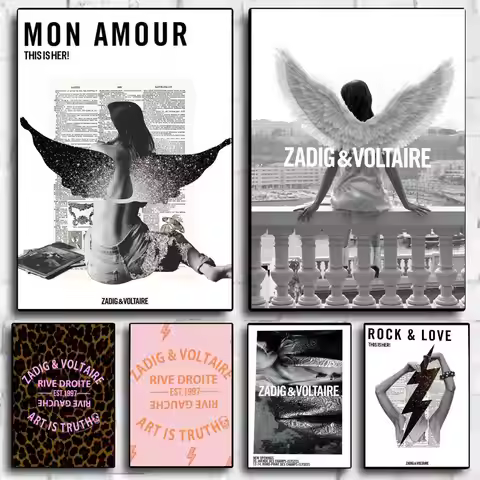 Fashion Z-Zadig-G And V-Voltaire-E Poster Perfect Sticker Self Adhesive Art Designed for Home Dining