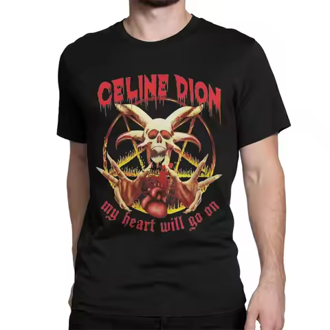 Celine Dion My Heart Will Go on Metal T Shirt Men Women's Cotton T-Shirts Crew Neck Titanic Rock Tee