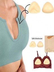 2入組三角形提拉胸貼,自粘無痕胸墊,雙面附膠貼,適用於不同尺寸的胸部,女士專用